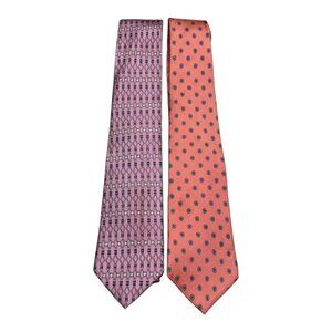 Lot of 2 Vintage Mays‎ Multicolor 100% Silk Design Ties